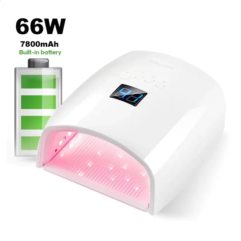 Upgraded 66W Rechargeable Nail Lamp S10 Cordless Dryer Manicure Machine UV Light for Nails Wireless LED 240415