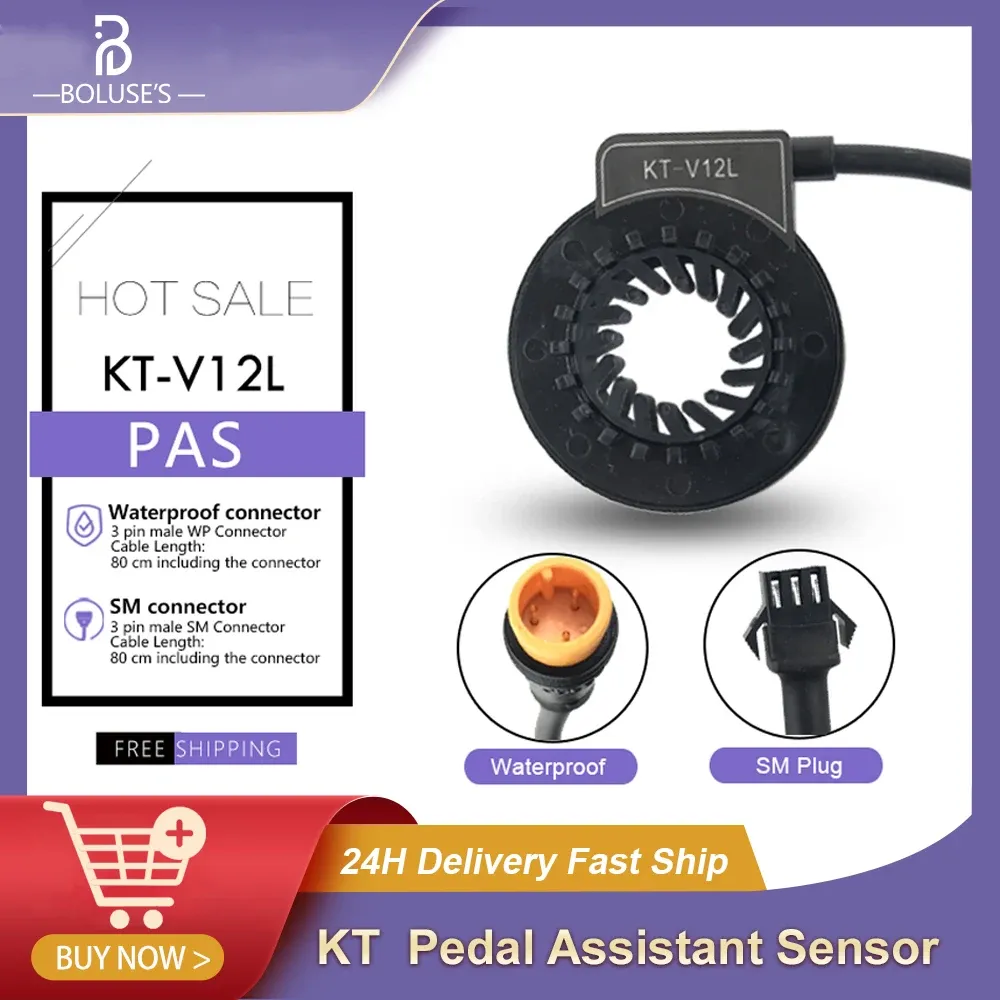 Accessories Electric Bike Pedal Assistant Sensor KTV12L PAS 3Pin SM Waterproof Connector Left Bicycle Accessories