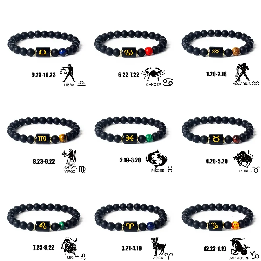 ストランド12星座ブレスレットhomme 12ゾディアックサイン女性のためのジュエリーScorpio Gemini Sagittarius Bracelet Friendship Gifth