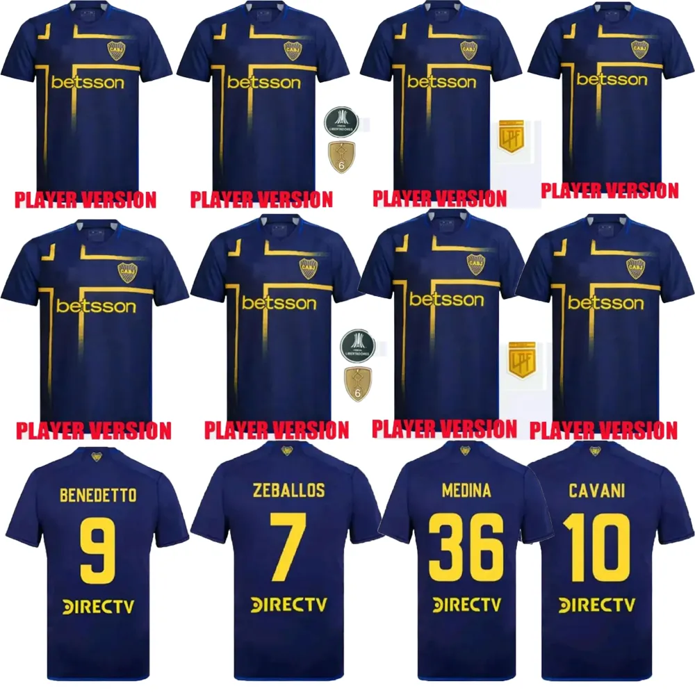 24 25 CA Boca Juniors Maradona Tevez Soccer Jersey Cavani Home Men Kit Alexis de Rossi 2024 Players Version Carlitos Third Camiseta Futbol Football Set X-XXL