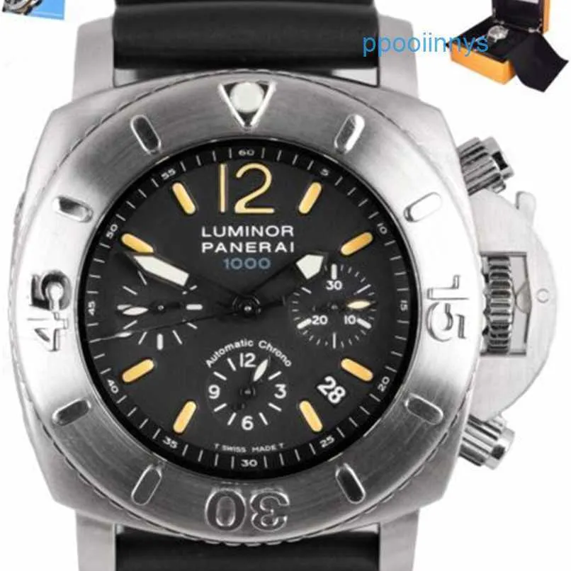 Panerei Luxury Watches Luminors Due Series Swiss Made 2004 Luminors Diving Timing Code Tabell 1000 Steel 47mm Black Pam 187 PAM00187 Vi4R