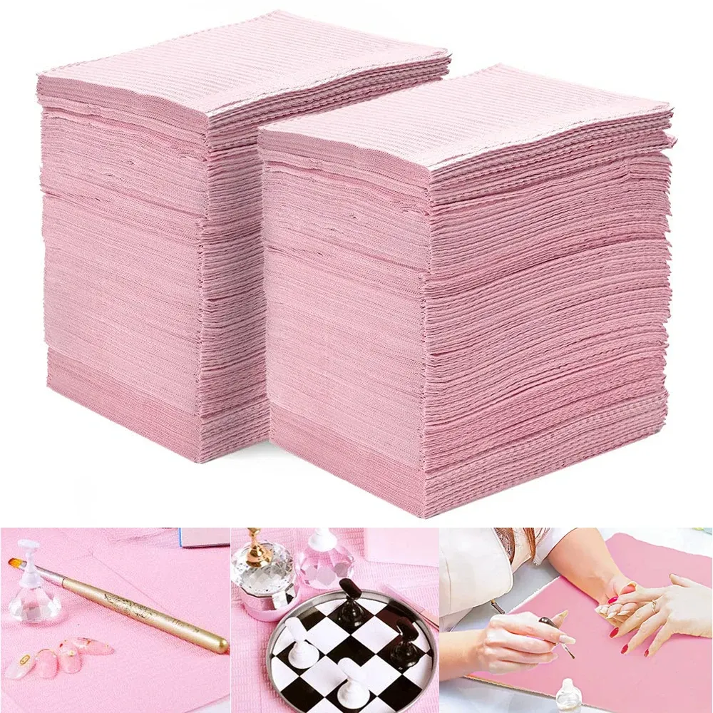 Remover 125Pcs Foldable Nail Polish Disposable Hand Cushion Nail Table Mat Tablecloth Manicure Paper Nails Art Cleaning Pad Mat Napkin