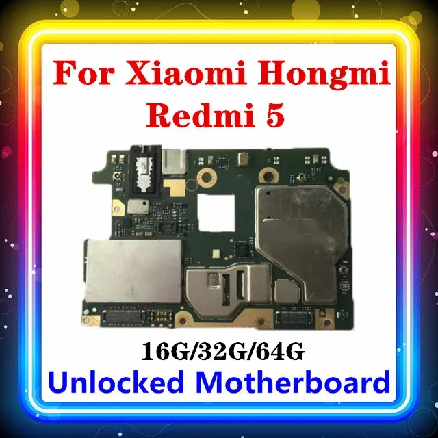 Antenna For Xiaomi Hongmi Redmi 5 Motherboard 16G 32G 64G Replaced Motherboard With Chips Android OS For Redmi 5 Main Board