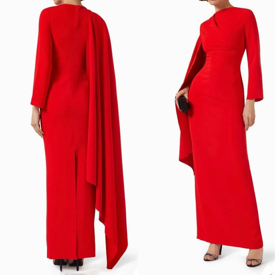 Eleganckie krótkie krepe czerwone wieczorne sukienki z peleath osłona klejnot klejnotka Długość zamek błyskawiczne sukienki na imprezę dla kobiet