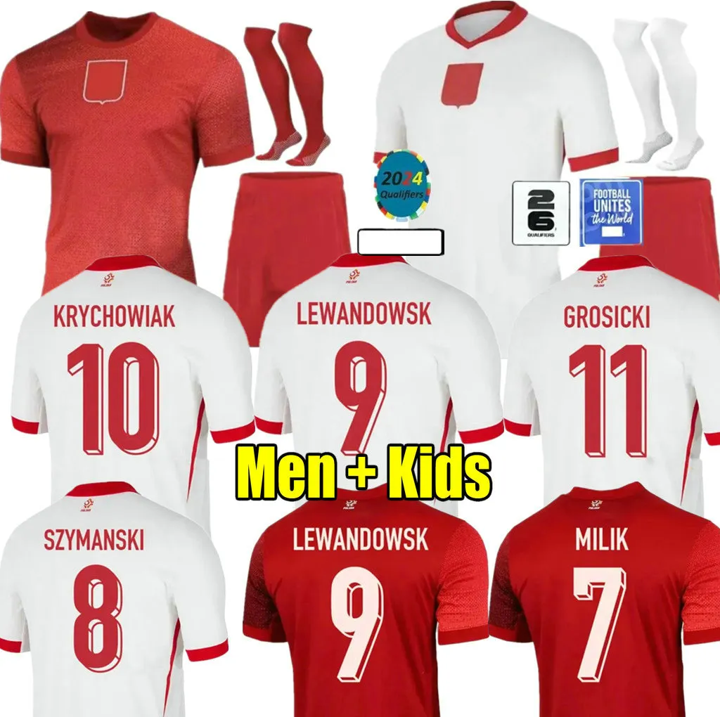 Lewandowski 2024 Poland Soccer Jerseys Home Away 2025ユーロカップポルスカナショナルチーム