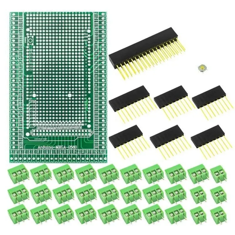 MEGA2560ダブルサイドPCBプロトタイプスクリューターミナルブロックシールドボードキットArduino Mega 2560 / Mega2560 R3と互換性