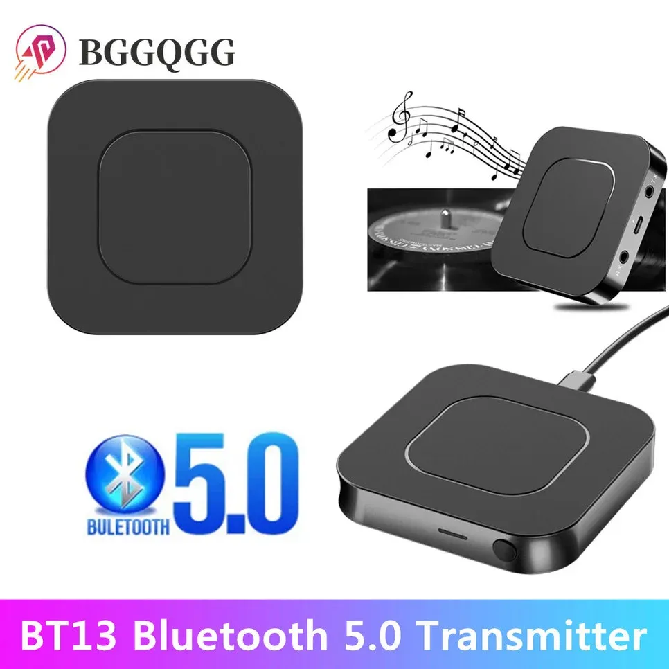 Adaptador BT13 2 em 1 Bluetooth 5.0 Transmissor de áudio e adaptador de receptor Para computador, laptop, fone de ouvido, smartphone, CD player MP3 player