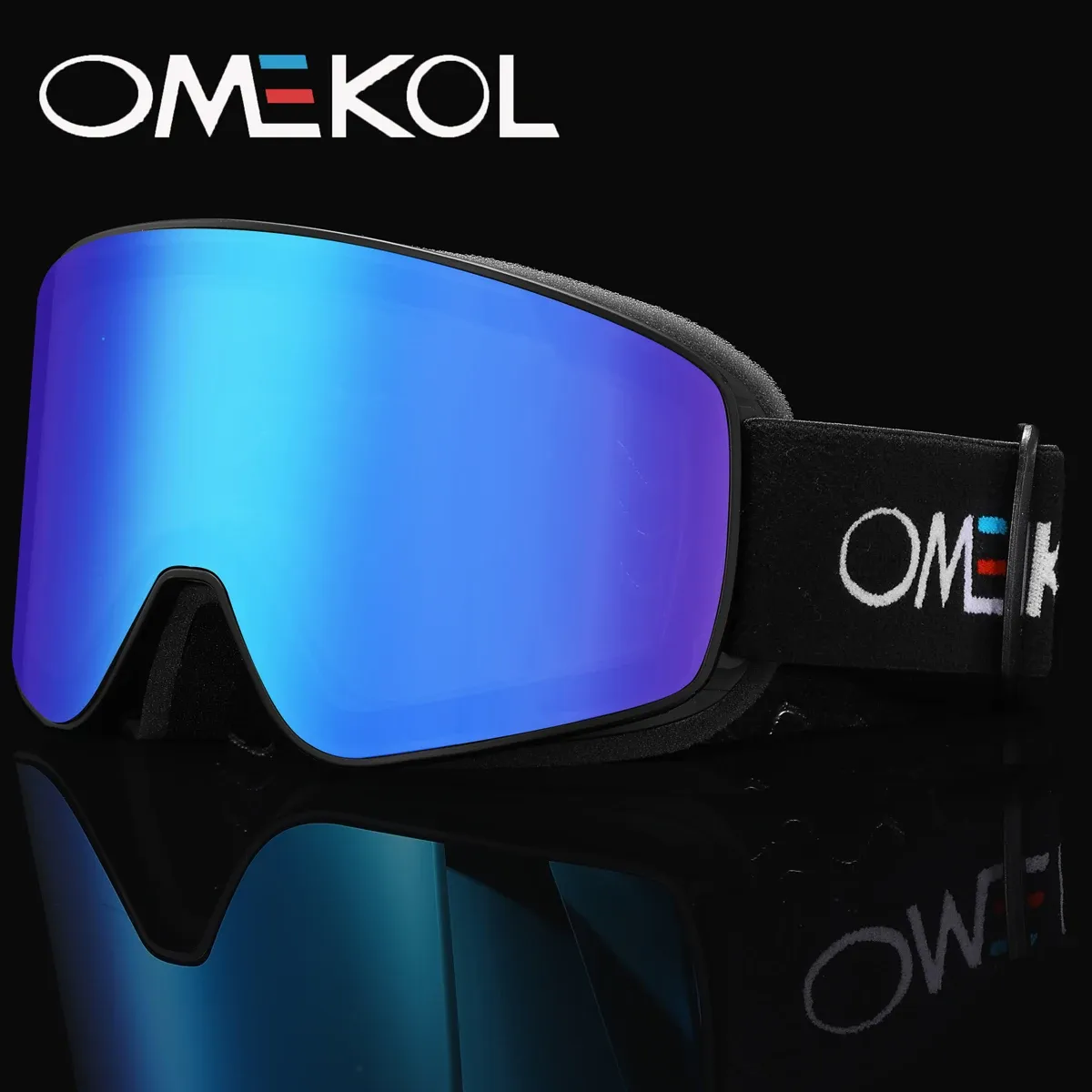 Eyewear Omekol helt nytt dubbellager Anti dimskidglasögon snö snöbräda masker snöskoter glasögon