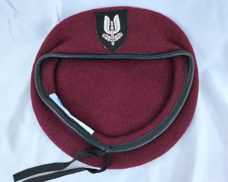 Caps tomwang2012. British Army Special Forces RED Wool Beret Air Service SAS "WHO DARES WINS"