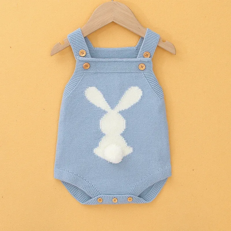 One piezas Baby Bodysuit Knit sin mangas niña recién nacida