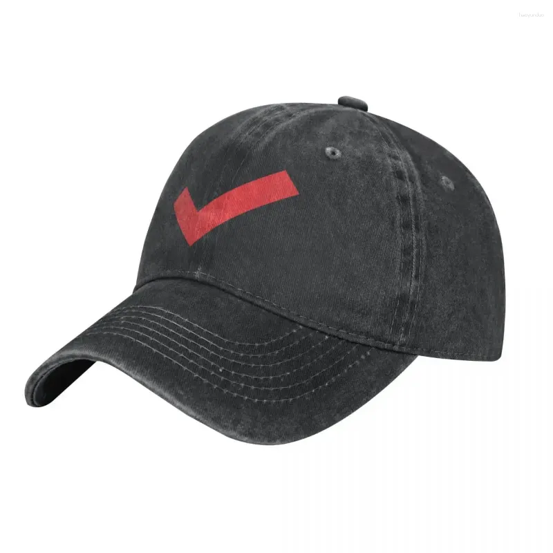 Ball Caps Red Tick Baseball Cap Right Logo University Washed Trucker Hat Unisex Styly Printed