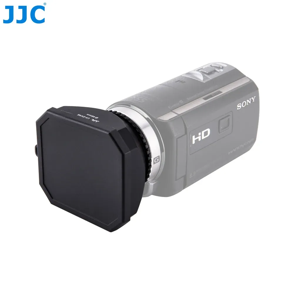 Filters JJC 46mm Camcorder DV Screw Hood Video Camera Lens Hood With Lens Cap Keeper för Canon Sony Panasonic JVC