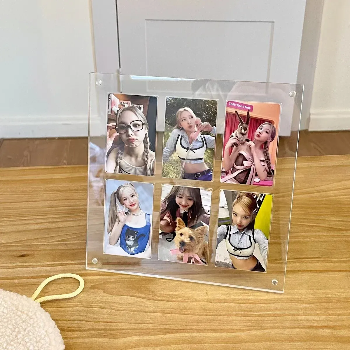 Frames Kawaii middle 6 Card Slot Kpop Photocard Holder 3 inch polaroid Idol Card Photo Holder Frame Tabletop display stands Stationery