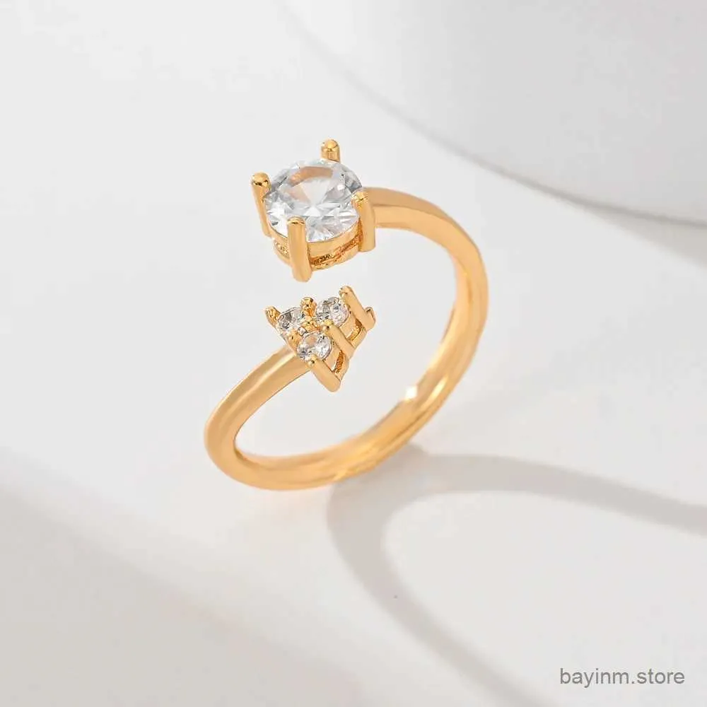 Wedding Rings New Fashion Gifts Elegant and Exquisite Gold Ring Jewelry Open Ring Zircon Wedding Jewelry Luxury Jewelry