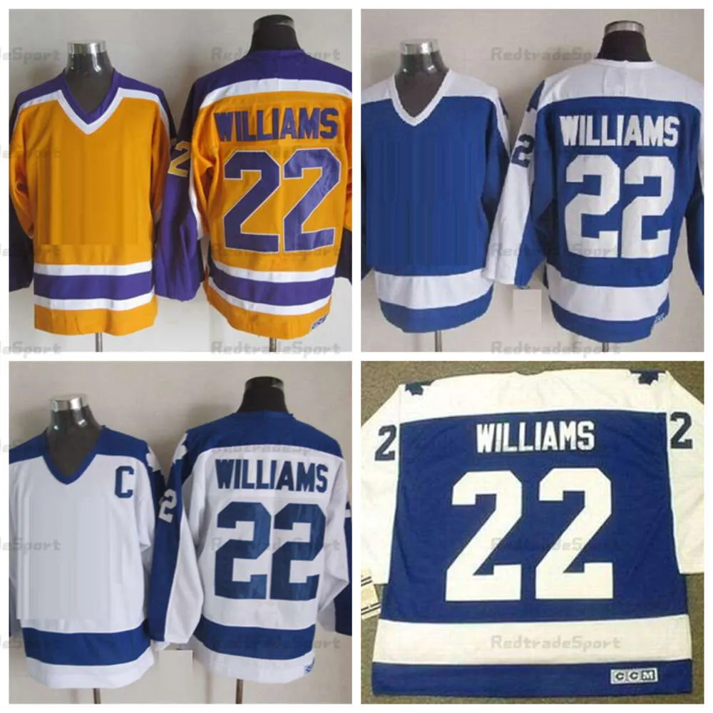 Kob Vintage 1978-79 Dave Mens 22 Tiger Williams Hockey Maglie giallo Blu White Stirt Coppa C Patch M-XXXL