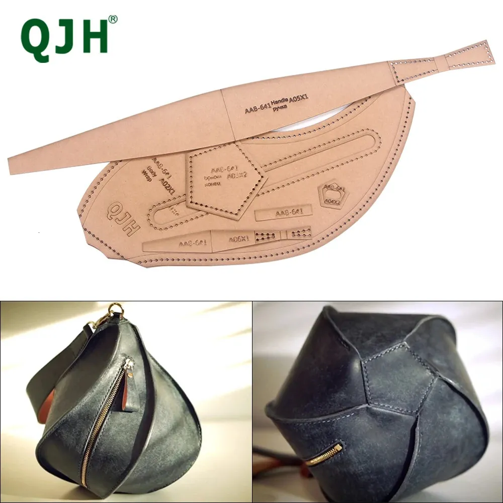 Handmade Leather Pentagonal Lantern Bag Petal Vase Acrylic/Kraft Paper Drawing Template DIY Handmade Bag Drawing Pattern Making 240419