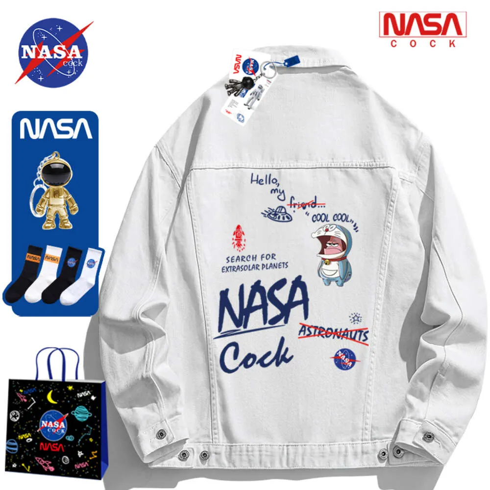 NASA Co -märkesvaror för män och kvinnor, 2022 Spring och Autumn New Trendy Brand Casual Lapel Fashionable High Street Par Jackets JKL