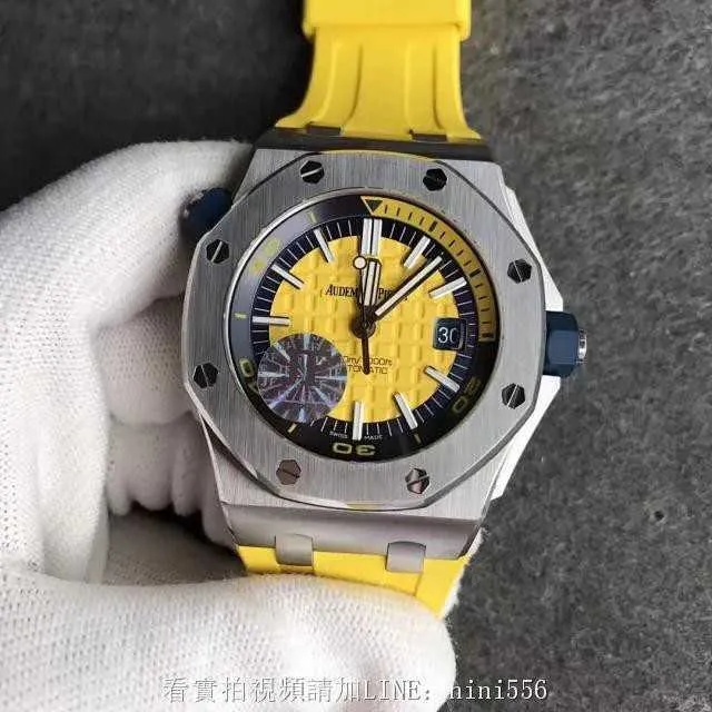 Designer Watch Luxury Otomatik Mekanik Saatler Uluslararası Serisi 15710 St Sarı Disk Dalış Makinesi Çekirdek Erkekler 3120 42 MM Hareket Bilek saati