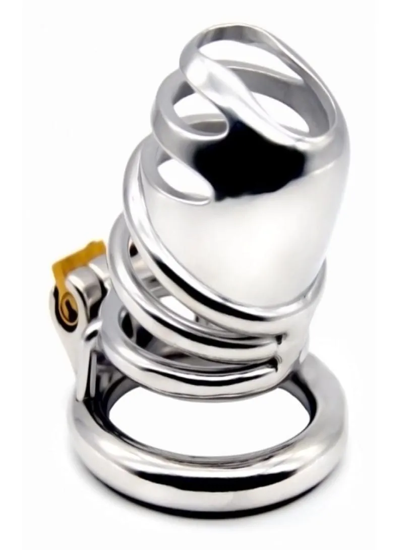 Dispositivo per uomo gabbia metallica gabbia in acciaio inossidabile gabbia maschile anello del pene giocattoli sesso brandage prodotti per adulti 07C1489943