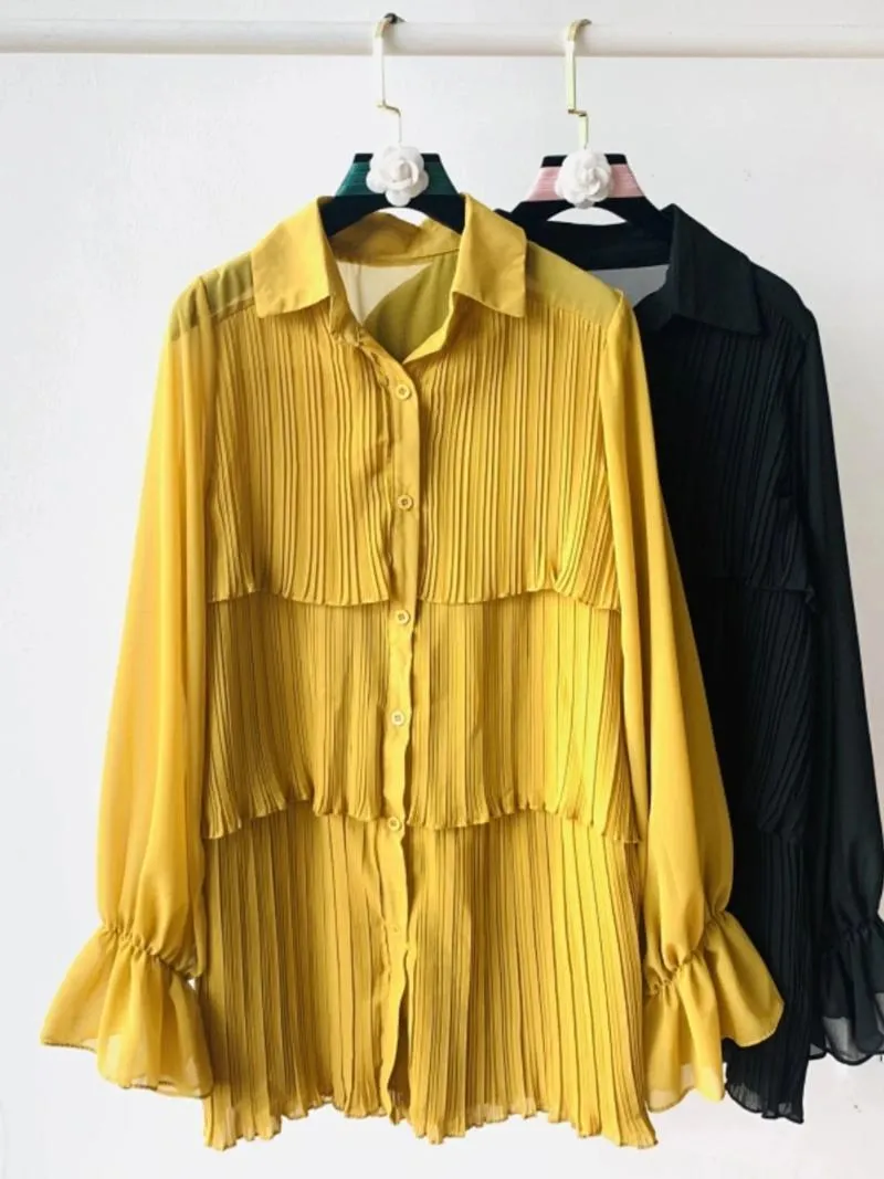 Blouses pour femmes Superaen 2024 Blouse à manches longues Spring Ruffles Design Senior Shirts Tops