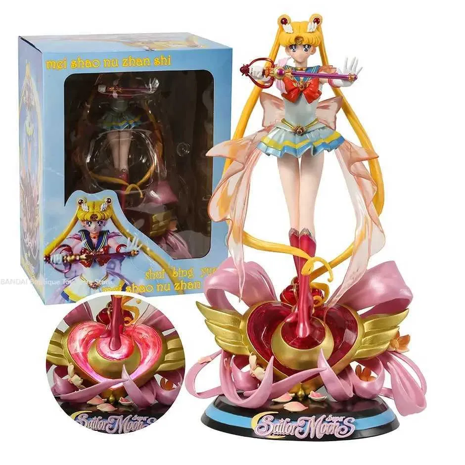 Actie speelgoedcijfers op voorraad 34 cm Sailor Moon Super GK Tsukino Usagi Collection Figuur Figurinemodel Standschrift Toy Collection Gift T240422
