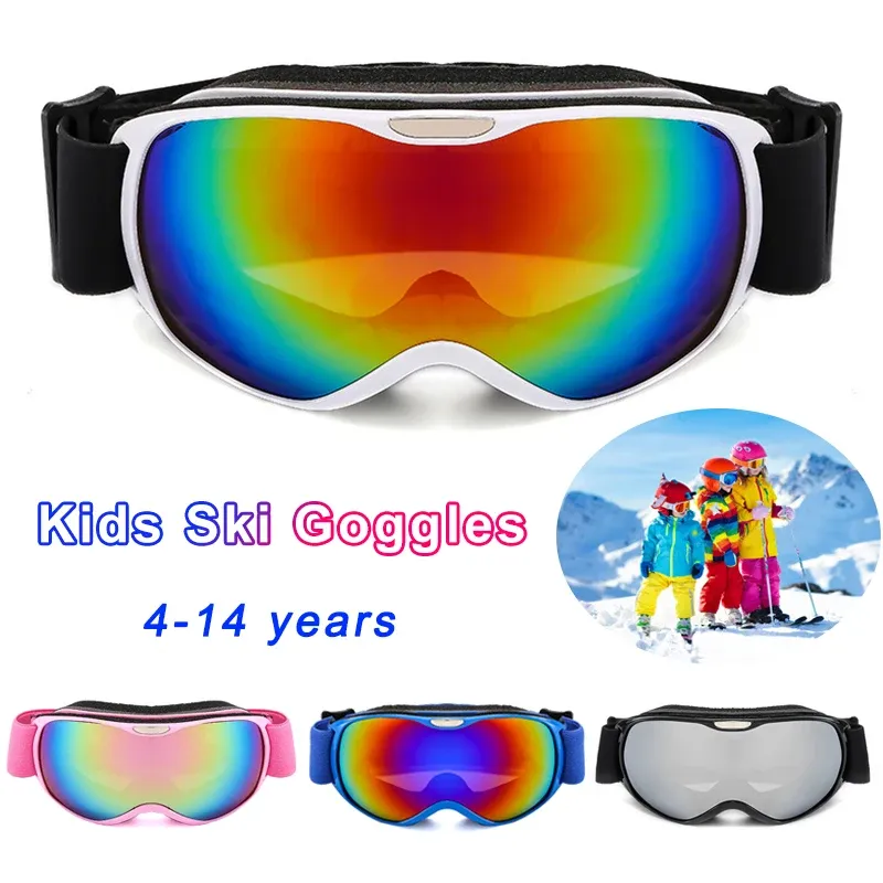 Eyewear Children Children Ski Goggles Antifog Ski Goggles Outdoor Sports Goggle For Boy Girl Winter Snowboard Children Skid Glasögon 414Y