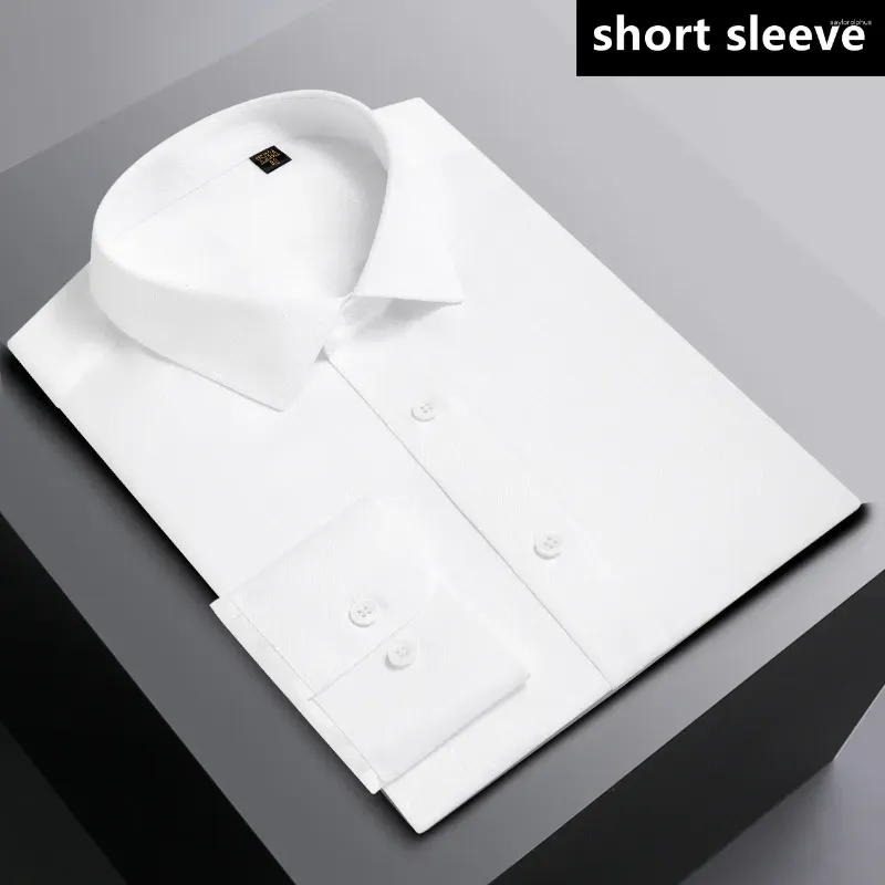 Chemises habillées pour hommes naïzaiga senior blanc manches longues courte du coton se prêt-à-porter les années 140 3 fils lh2