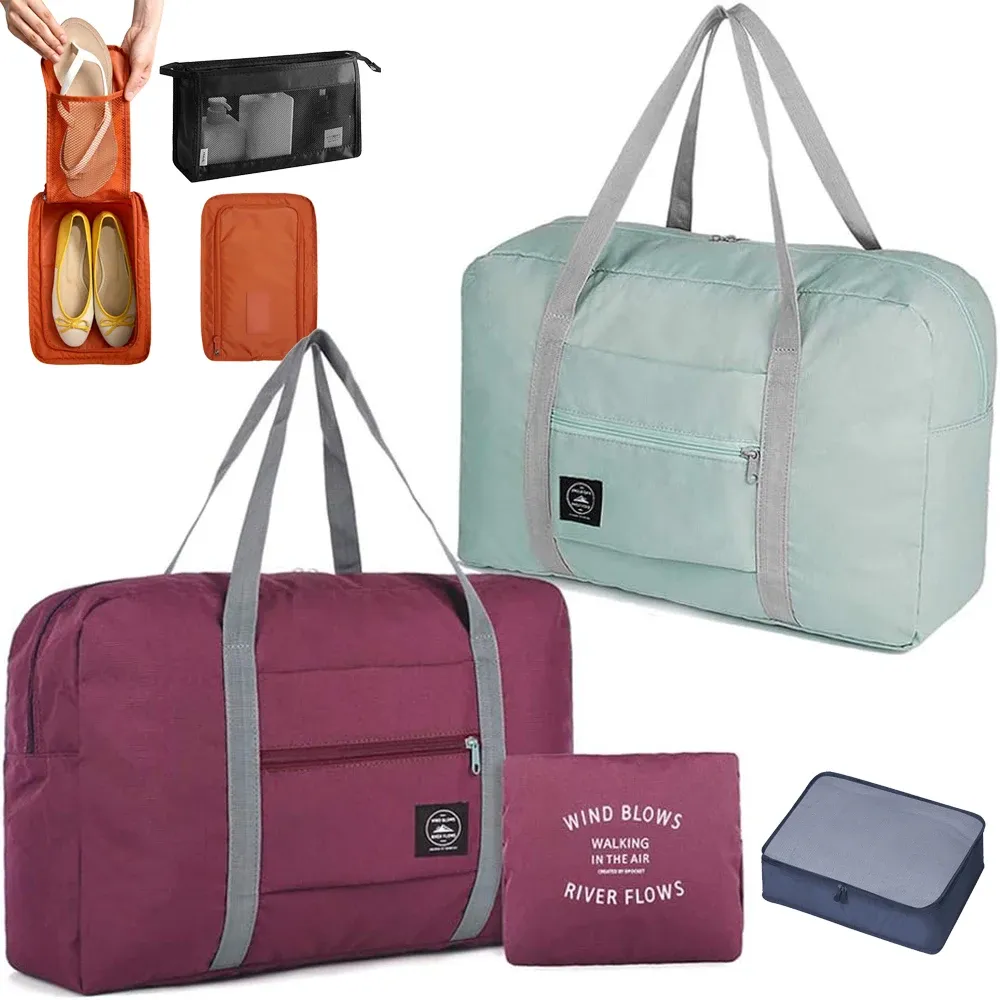 Sacs pliables sacs de voyage de grande capacité Organisateur de bagages imperméables sacs à main pour femmes hommes de voyage Organisateur de stockage de vêtements de voyage
