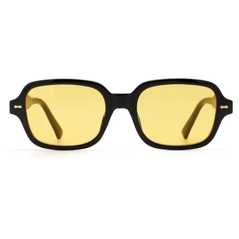 Occhiali da sole punk occhiali da sole da sole da sole da sole da uomo vetri neutri piccoli occhiali da sole viscano da sole Uv400 lenti gialle occhiali alla moda j240423