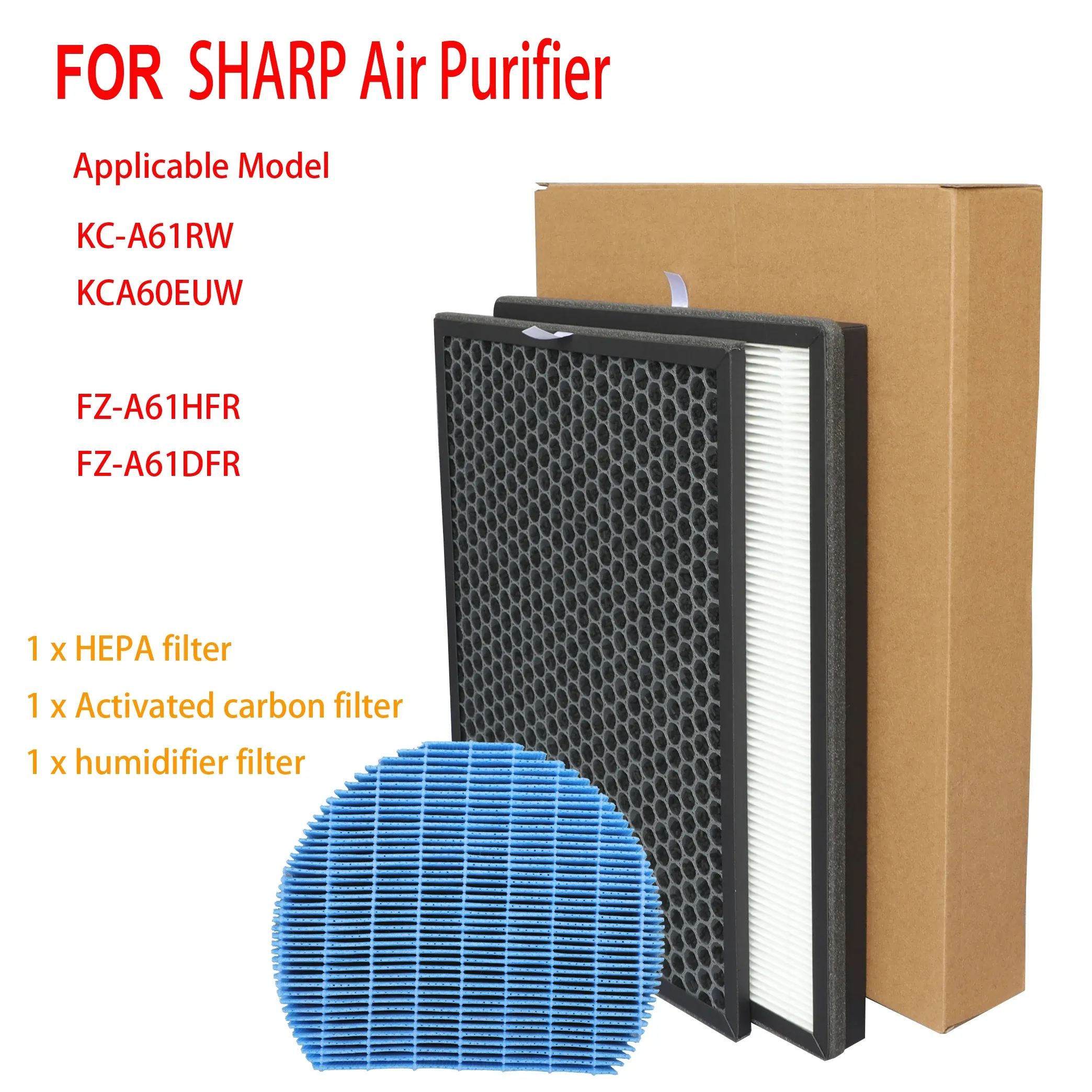 Очистители FZA61HFR FZA61DFR Замена HEPA Deodorizing Filter и FZA61MFR увлажнительного фильтра для острых очистителя воздуха KCA61RW KCA60E