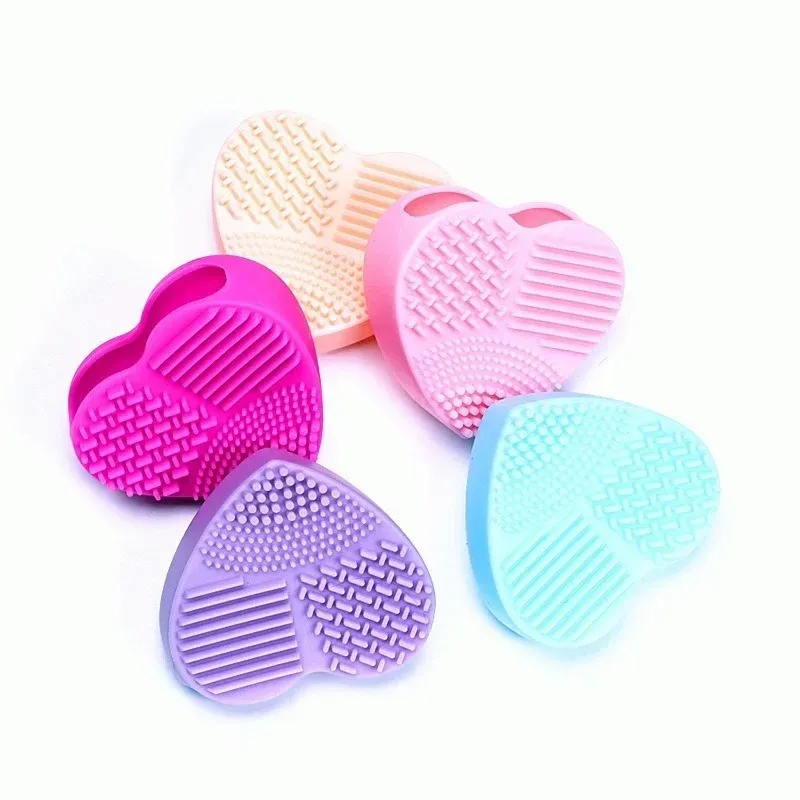 Scrubbing Pad Cosmetic Brush Cleaning Pad Silicone with Suction Cup Peach Type Cleaner Cleaning Scrubbing Pad Beauty Supplies