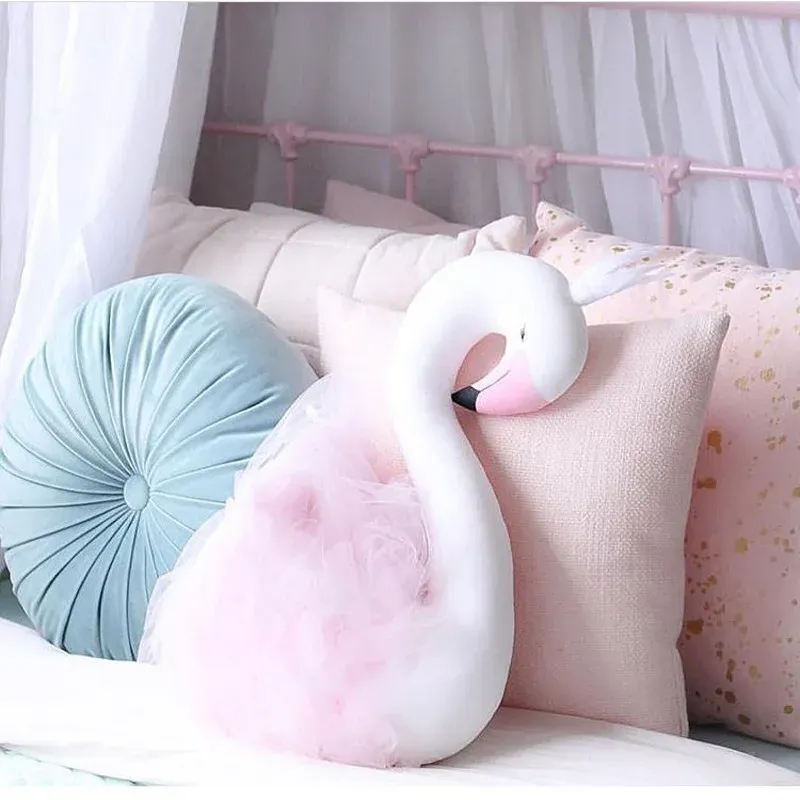 Oreillers Nouveaux mode bébé Swan Sleeping Oreiller de chambre d'enfants Décoration