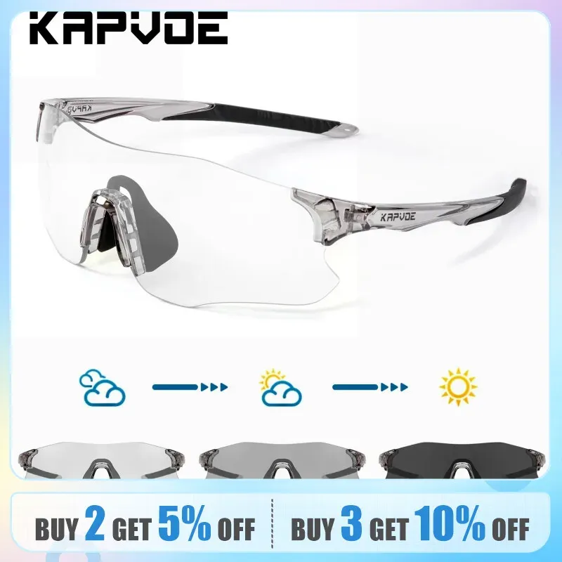 Sonnenbrille Kapvoe Neue Outdoor Running Eyewear Männer Frauen Photochrome Radsportgläser Bergbike Reitbrille Fahrrad Wanderbrille Sonnenbrille