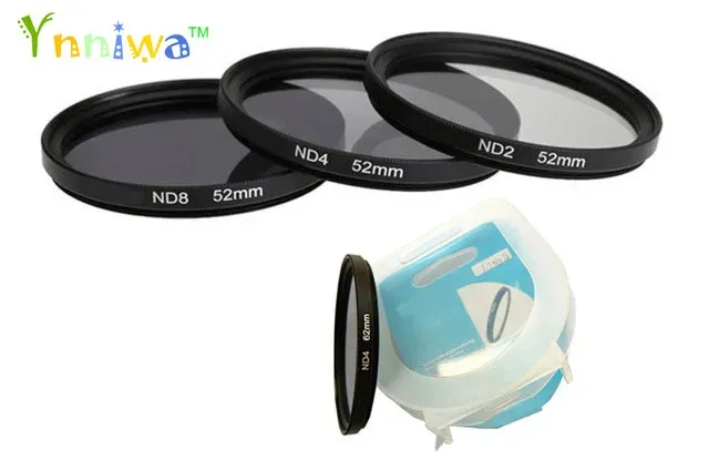 Filter 3pcs/Set 49 52 55 58 62 67 72 77 mm Nd2 Nd4 Nd8 Neutraldichte Filter mit Box für Canon Nikon DSLR -Objektivfree Schiff mit Tracking