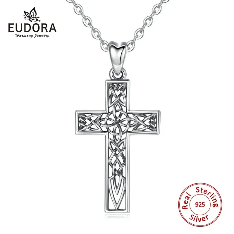 Naszyjniki eudora unikalne 925 srebrny wisiorek w zawieszce celtic