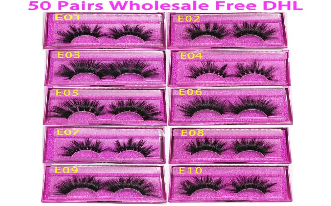 VIP Momo 25 mm Coix de vison 50 paires entiers 3D Mink cils Rectangle Case de cils de bande épaisse et lash dramatique Long Mink Lashes4753297