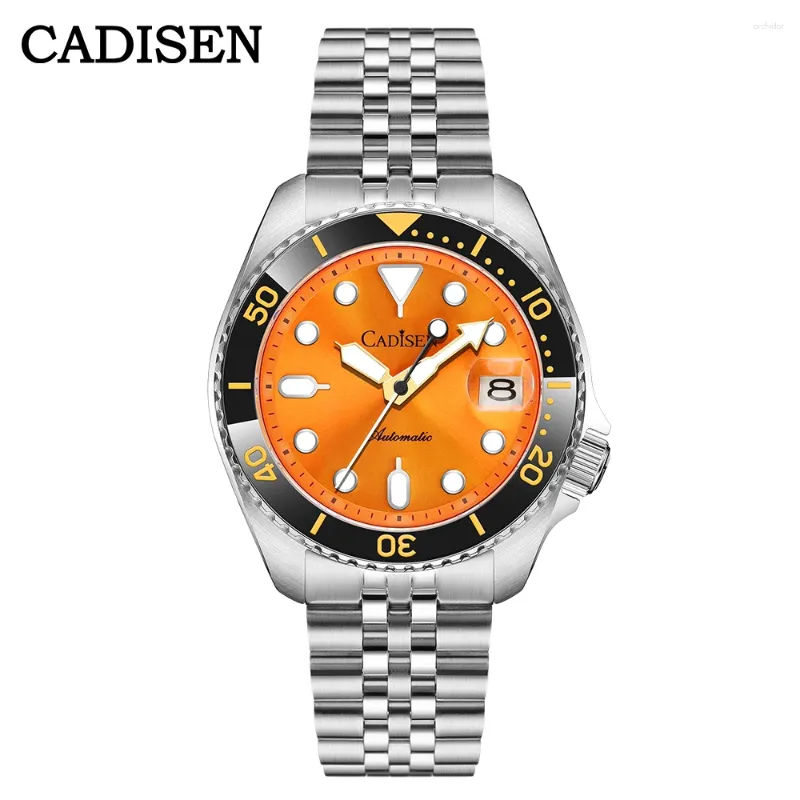 Wristwatches CADISEN Men Watches 20Bar Diver Retro Waterproof Sapphire NH35 Automatic Mechanical Watch BGW9 Luminous 2024 Swimming Clock