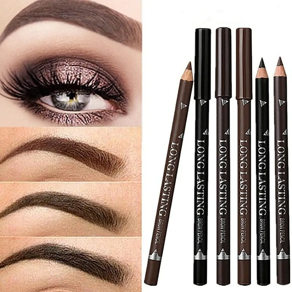 Enhancers 6 / 12pcs Eye Mear crayon imperméable Professional Femmes Makeup Makeup Couleur Easy Natural Black Brown Cosmetic Beauty Beauty Beary Tool