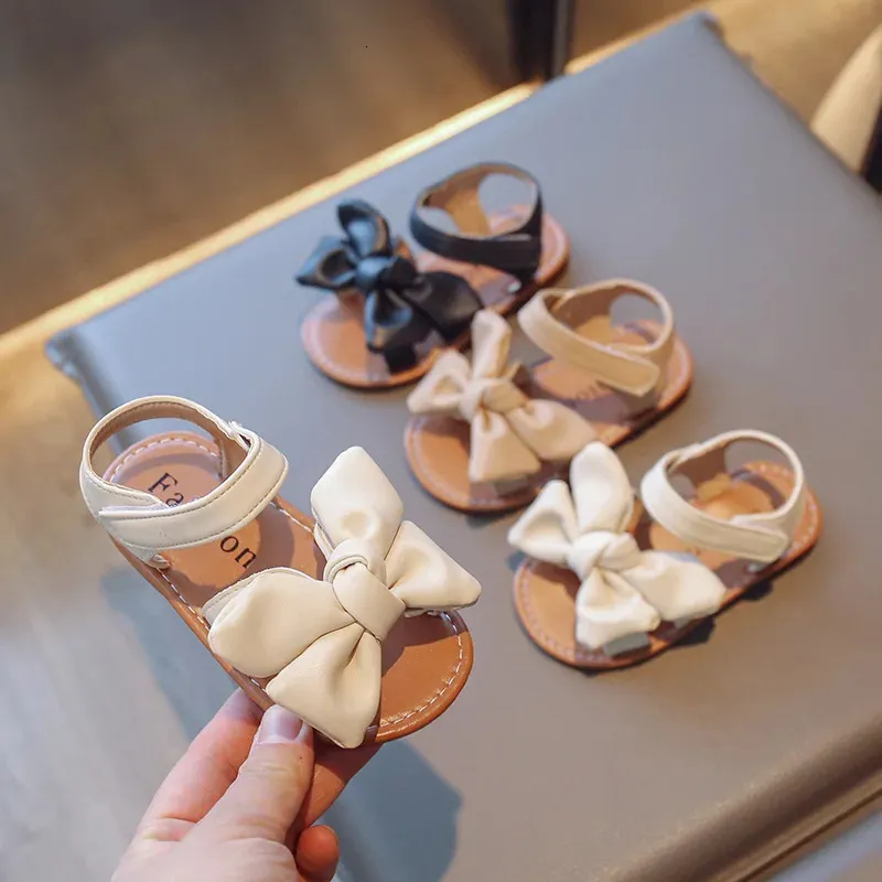 Meisjes sandalen mode prinses klassiek baby meisje kinderen zomer kinderen zoete schoenen zacht 2130 bowknot 240415