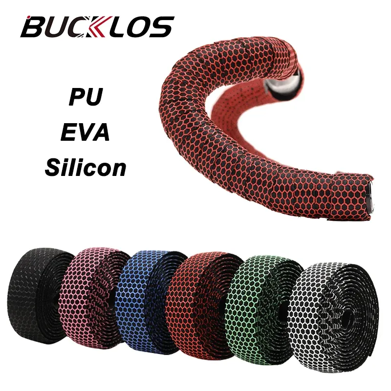 Accessories BUCKLOS Bicycle Handlebar Tape Silicone Road Bike Tapes Anti Slip Perforated Belt Handle Bar Damping Wrap Cycling Accessories