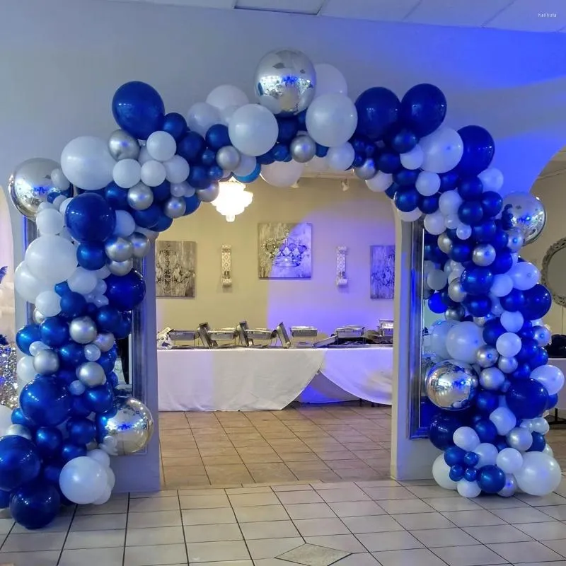 Party Decoration 142st Blue White Balloon Garland Arch Set For Birthday Parties Holidays Graduation Ceremonies Hem Bakgrund Dekorationer