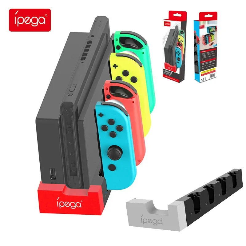 Stativ IPEGA PG9186 för Joy Con Charger Dock Stand Station Holder för Nintendo Switch NS Game Controller Dock JoyCon laddningsbas