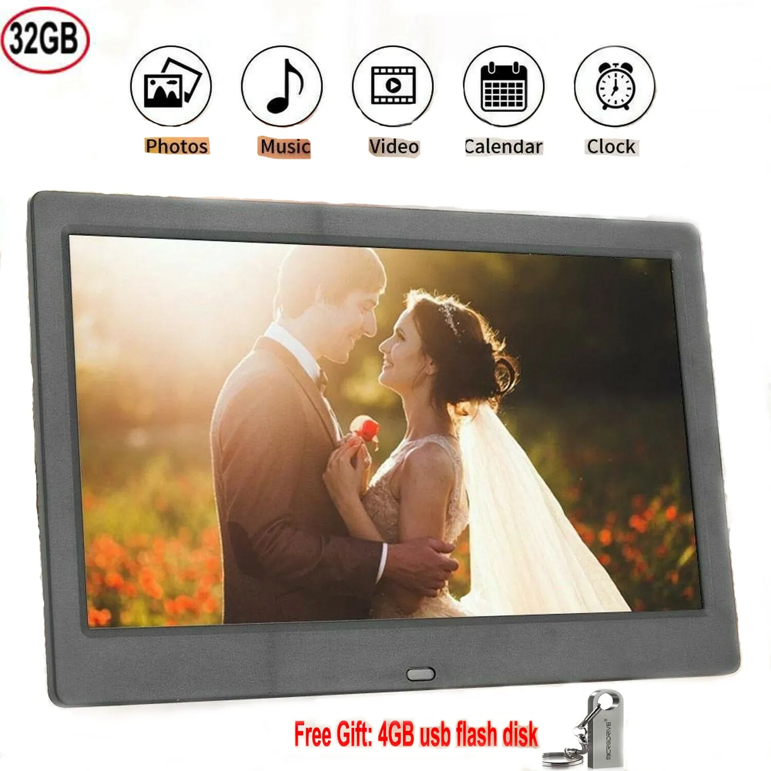 Frames 10 Inch Screen Led Backlight Hd 1024*600 Digital Photo Frame Electronic Album Picture Music Movie Full Function
