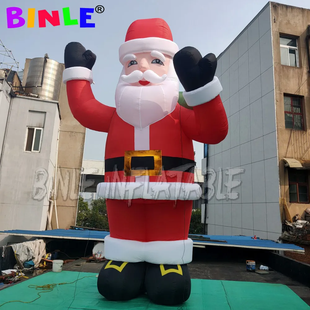 12mh (40 pieds) avec vente de ventilateurs drôles Giant gonflable Santa Claus avec sac Ballon de personnage gonflables de Noël pour décoration publicitaire Events Outdoor