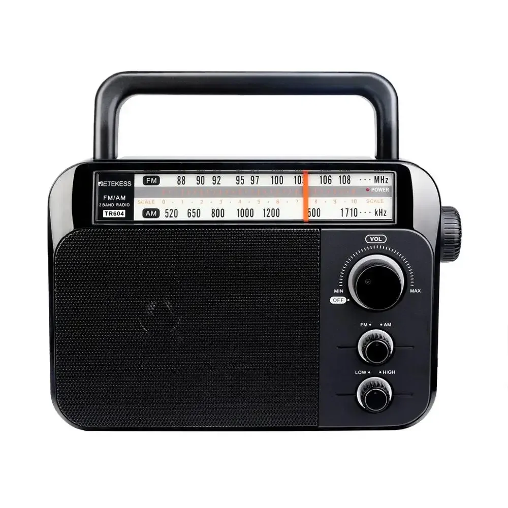 Radio AM FM Radio Portable Plug in Radio Transistor Powered by 3 D Batteries or AC 220V for Senior and Home