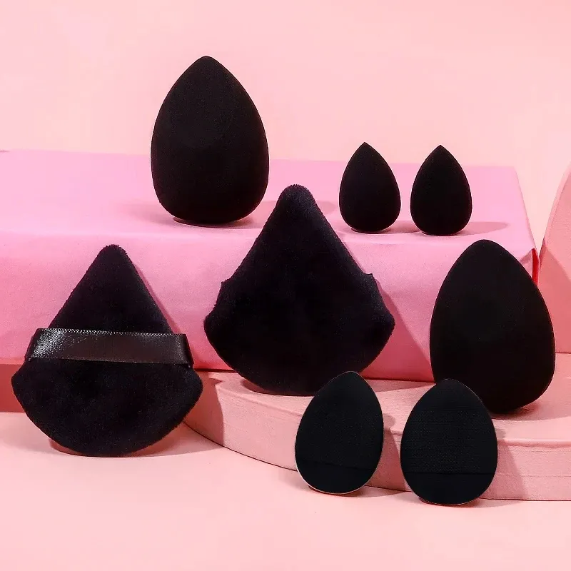 Puff 8st Makeup Sponge Set Mini Finger Puff Triangle Powder Puff Soft Soft Beauty Egg Foundation Cream Concealer Make Up Blender Tools