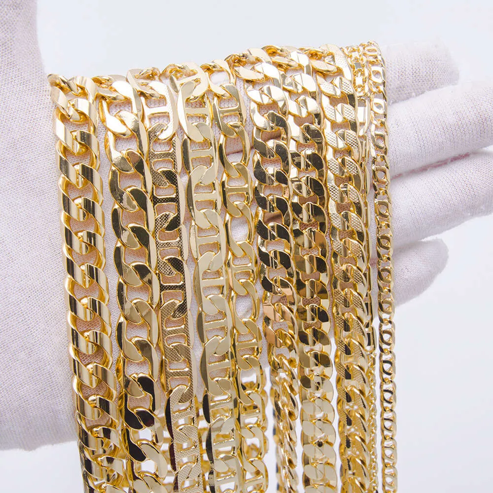 Mens Golden Chain Cuban Chain Mens Fashion Jewelry 18-24 Link Chain