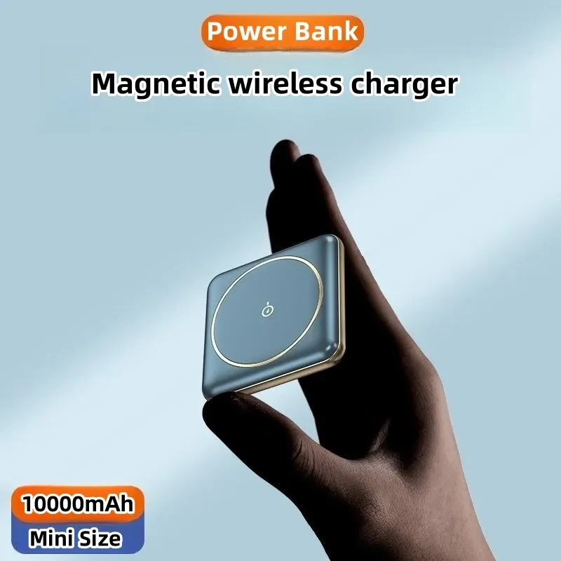 銀行10000MAHミニパワーバンク磁気ワイヤレス充電器用iPhone 14 13 12シリーズ外部バッテリー高速充電パワーバンク