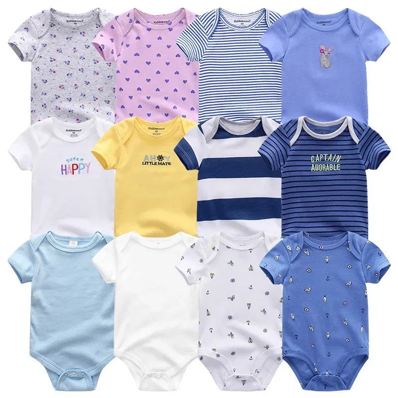 セットユニセックス新生児ロンパース服7pcs/lot幼児ジャンプスーツ100％コットン子供roupa de bebe girlsboysベビー服