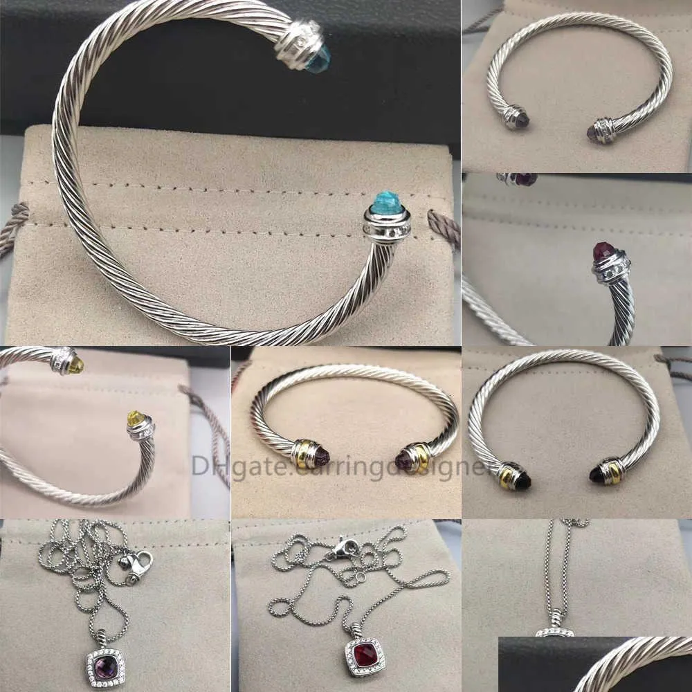 Bangle Halsband smycken armband SLIVER MENS DOMENS PLATINUM Pearl Head Fashion Versatile Twist Armelets smycken pläterade Twisted S Dr Otmejj